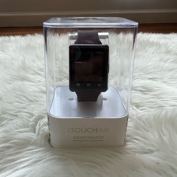 iTouch Air Smart Watch Android Wear Wearables Red Gunmetal Rubber Bluetooth 41mm - Picture 1 of 8